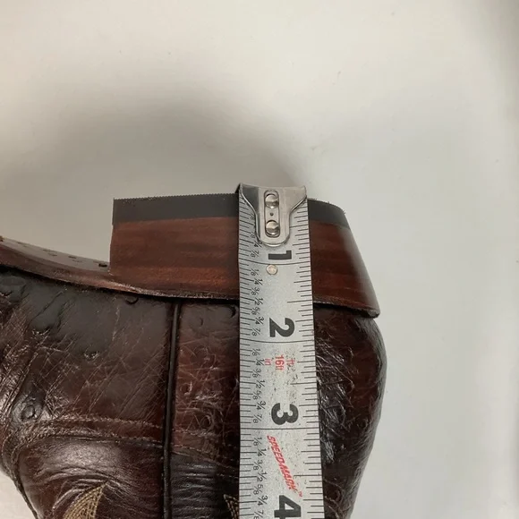 Rios Of Mercedes Tobacco Brown Ostrich Cowboy Boots Men’s 8.5 B | Women’s 9.5 - Picture 4 of 16